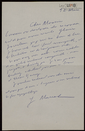 Carta manuscrita de  Gabriel Marcel a Bernard Lesfargues