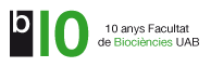 Logotip deu anys facultat de biociencies
