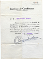 [Document d'admissió provisional a l'Instituto de Carabineros], signat per Francisco Sobrino, Director General
