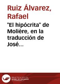 "El hipócrita" de Molière, en la traducción de José Marchena (1811) / por Rafael Ruiz Álvarez | Biblioteca Virtual Miguel de Cervantes
