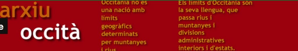 Banner de la web sobre l'arxiu occità