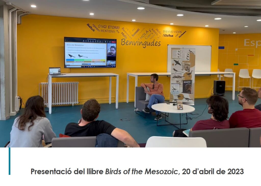 Vestíbul de la Biblioteca de ciència i tecnologia: presentació del llibre: Birds of the mesozoic
