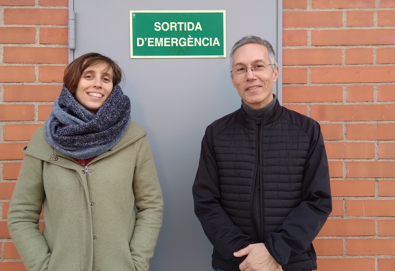 Olga Margalef y Jordi Solé Ollé, investigadores del CREAF y miembros del Comité de expertos en cambio climático del Parlament de Catalunya. Foto: CREAF