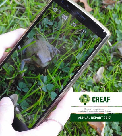 "CREAF's Annual Report 2017" publication cover image
