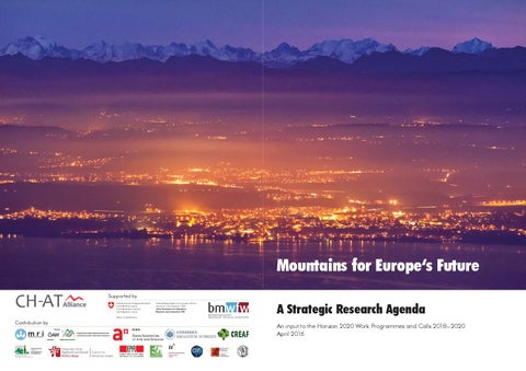 "Mountains for Europe's Future. A Strategic Research Agenda" publication cover image