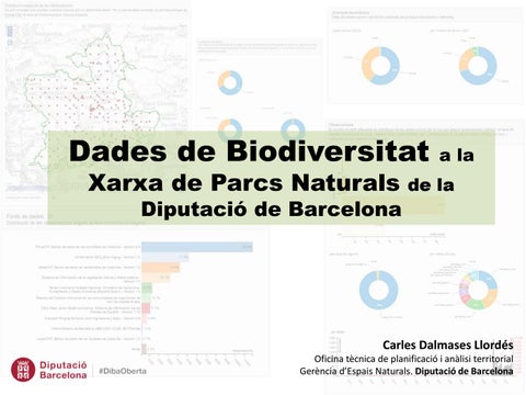 "Dades de Biodiversitat a la Xarxa de Parcs Naturals de la Diputació de Barcelona" publication cover image