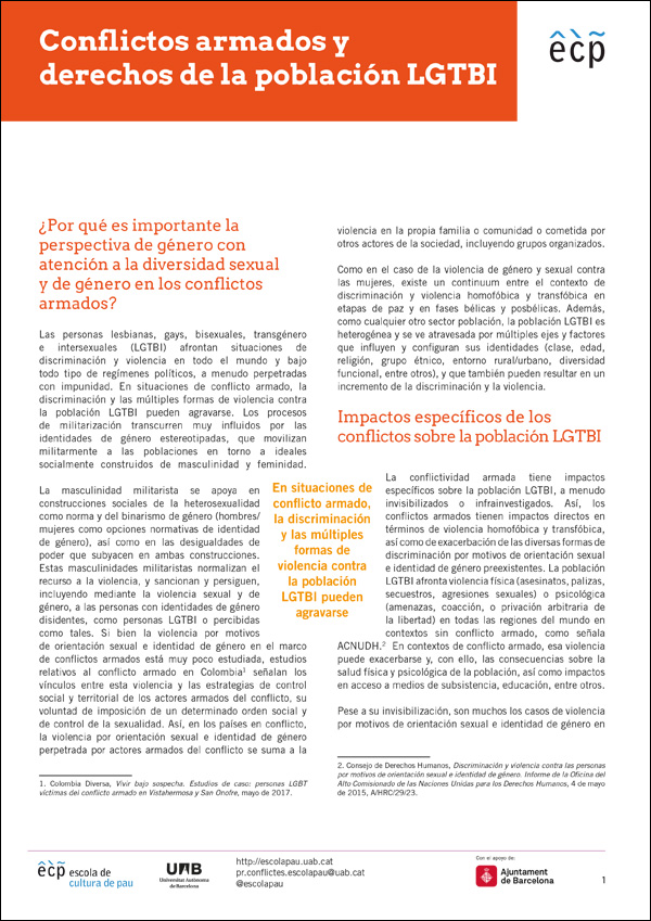 Conflictos armados y derechos de la población LGTBI.