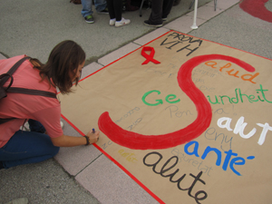 Accions realitzades a la pla�a C�vica durant el Dia Mundial de la prova del VIH