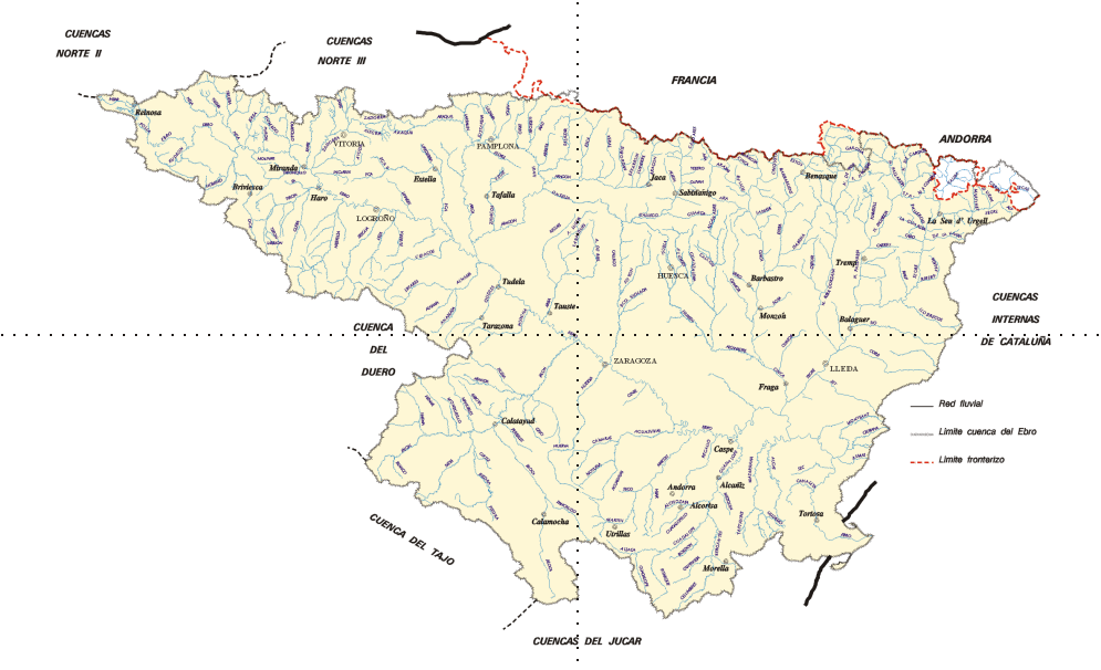 Imatge xarxa fluvial del riu Ebre