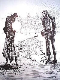 Gravat de Salvador Dalí per il·lustrar els Cants de Maldoror del Comte de Lautrémont. 
A: Salvador Dalí: retrospective, 1920-1980. Centre Georges Pompidour, 1979.