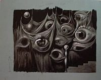 Projecte de decorat per la pel·lícula Spellbound, 1945, oli sobre masonite, 88,8 x 113,1 cm. Fundació Gala – Salvador Dalí, Figueres.