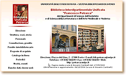 Biblioteca Interdipartimentale Unificata Francesco Petrarca - Universit degli Studi di Pavia 