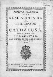 P�gina inicial del Decret de Nova Planta (1716)