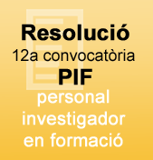 Resoluci� 12a convocat�ria PIF 2014