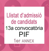 Llista d’admesos i exclosos Annex 1 - 13a PIF 2015