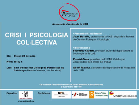 Jornada Crisi i Psicologia col·lectiva