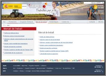 Pantalla SEPE