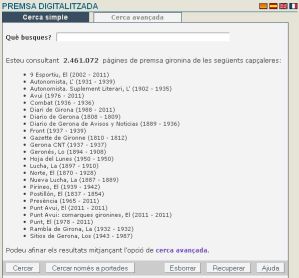 Pantalla Premsa digitalitzada