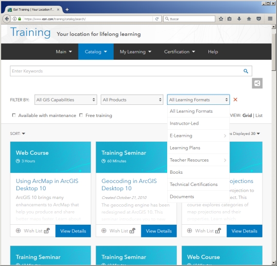 ESRI Training Catalog