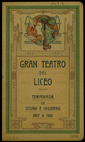 Gran Teatro del Liceo, compañía de ópera italina de primissimo cartello, temporada de 1907 a 1908